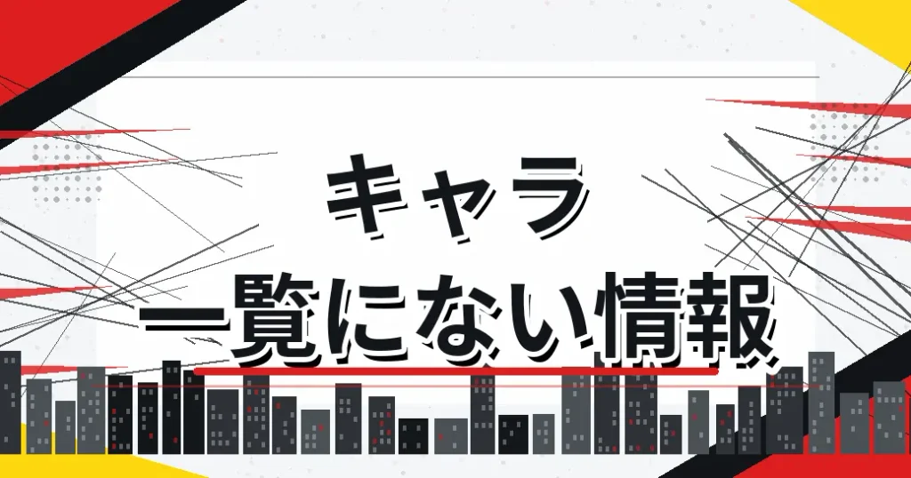 ワンパンマンのキャラ一覧に見当たらない情報